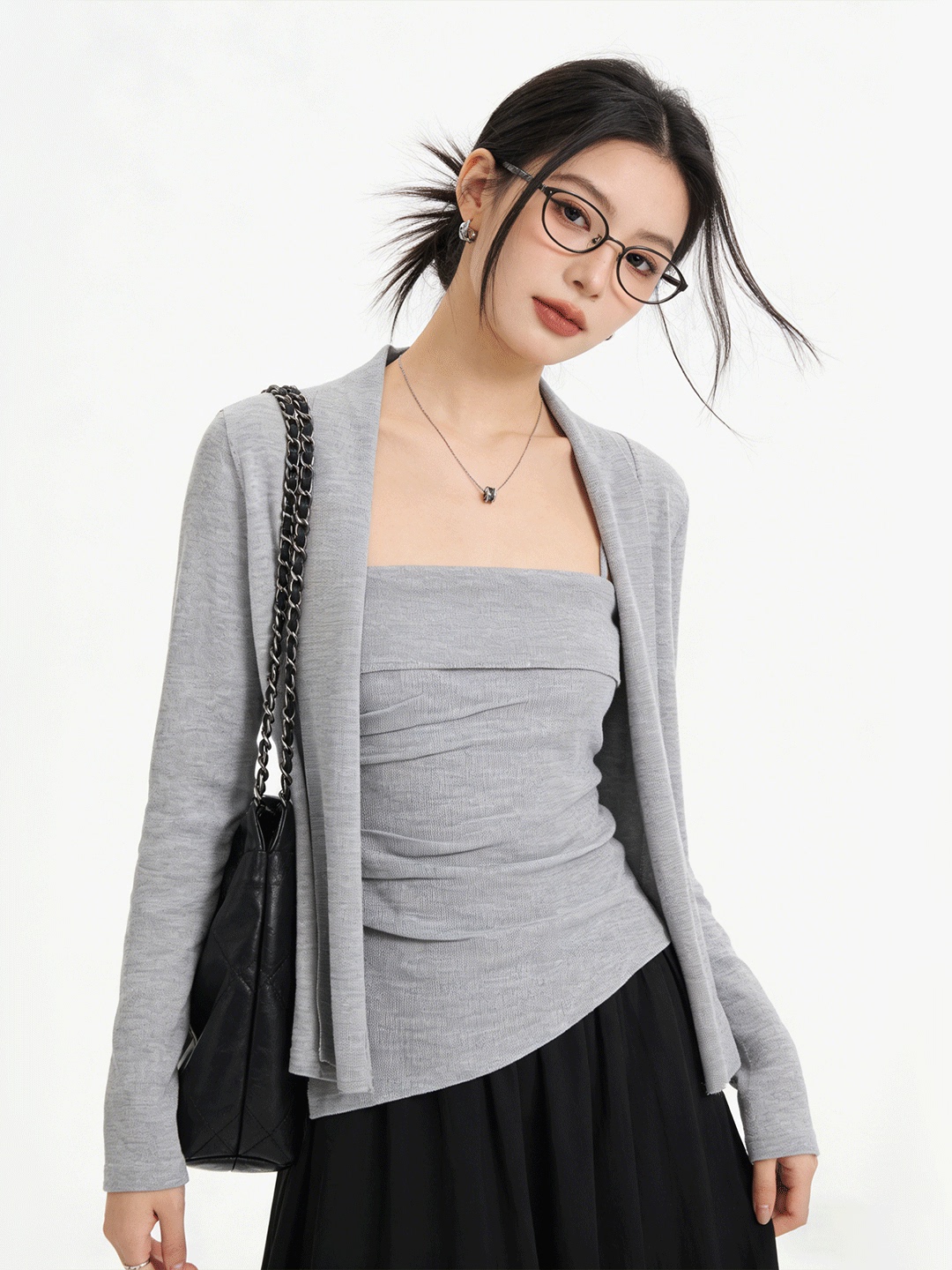 Korean Women Lifestyle - Komplet dwuczęściowy: Przyjazny dla skóry, krótki,