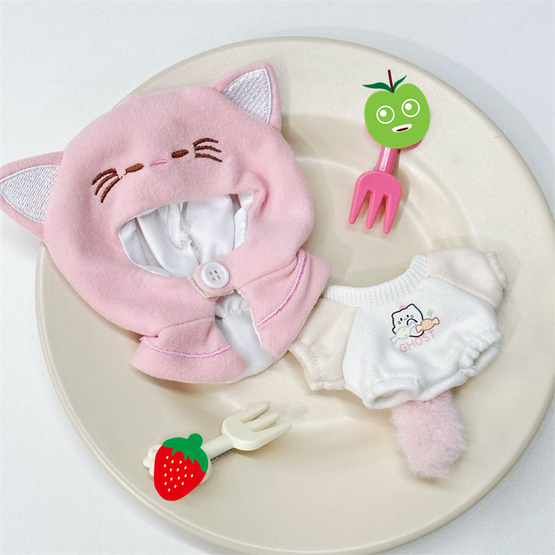 Korean Girls Lifestyle - 10cm Bawełniana lalka Kocie uszy z